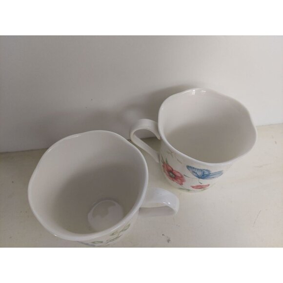 2 Lenox Butterfly Meadow Mugs Swallowtail & Dragonfly - Picture 3 of 3